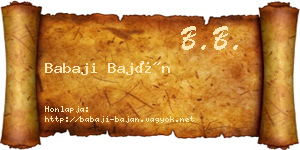 Babaji Baján névjegykártya