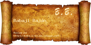 Babaji Baján névjegykártya